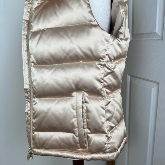 Talbots Satin Champagne Puffer Vest - Picture 5 of 8